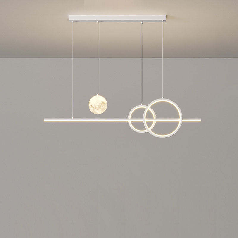 Minimalist Cone Circle Iron Acrylic LED Island Chandelier