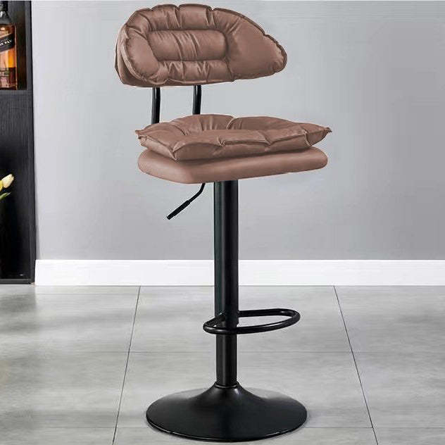 Modern Fabric Iron Semicircular Counter Stool