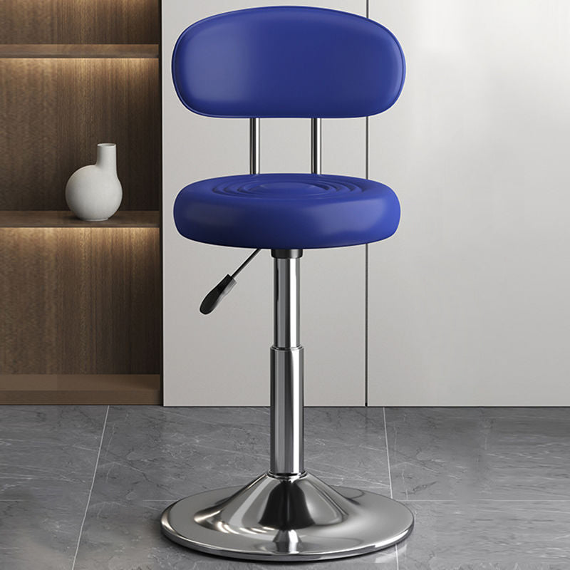 Contemporary Leather Swivel Bar Stool Height Adjustable