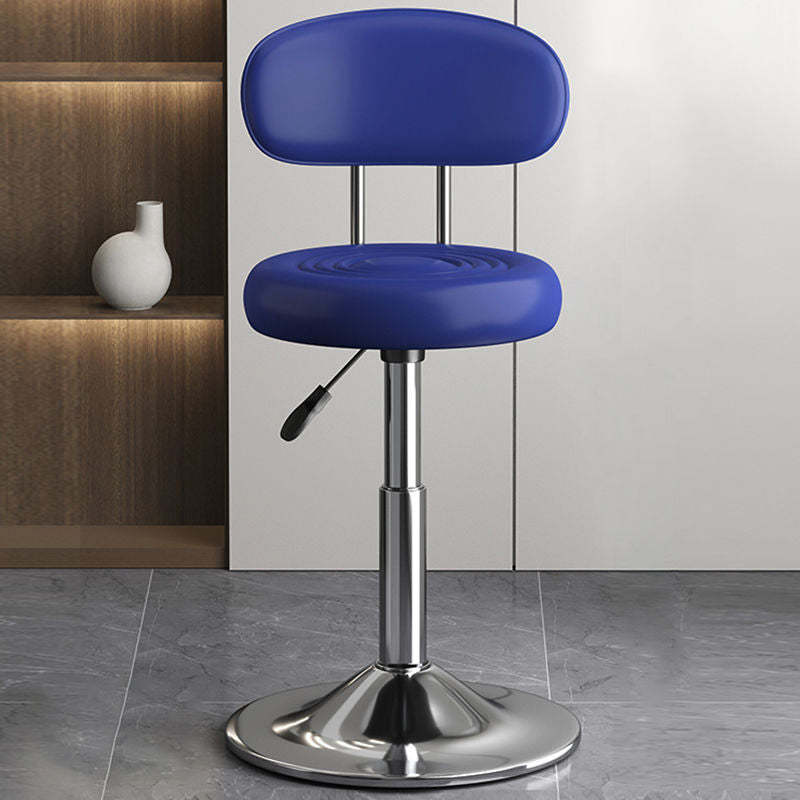 Contemporary Leather Swivel Bar Stool Height Adjustable