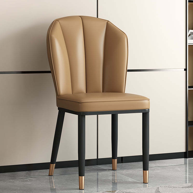 Modern Leather Steel Shell Dining Chair