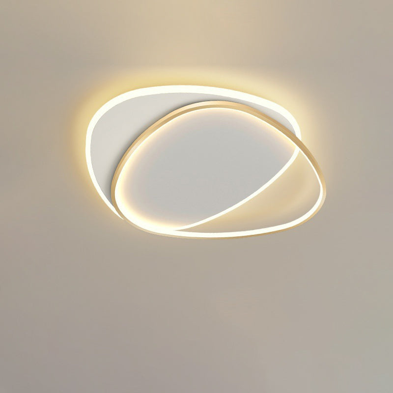 Minimalist Triangle Oval Acrylic Iron LED Flush Mount Light