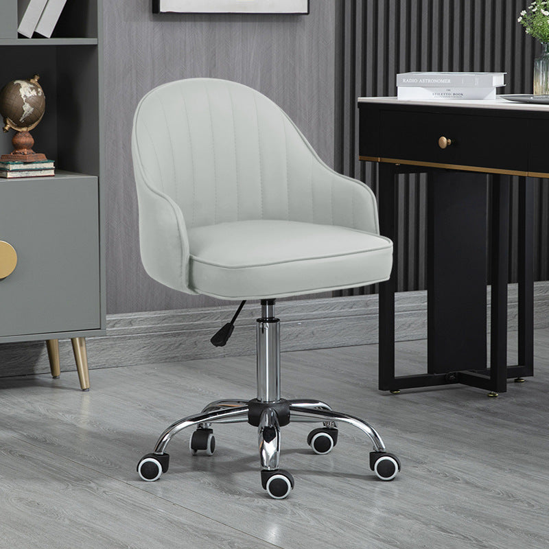 Modern Leather Steel Movable Desk Chair