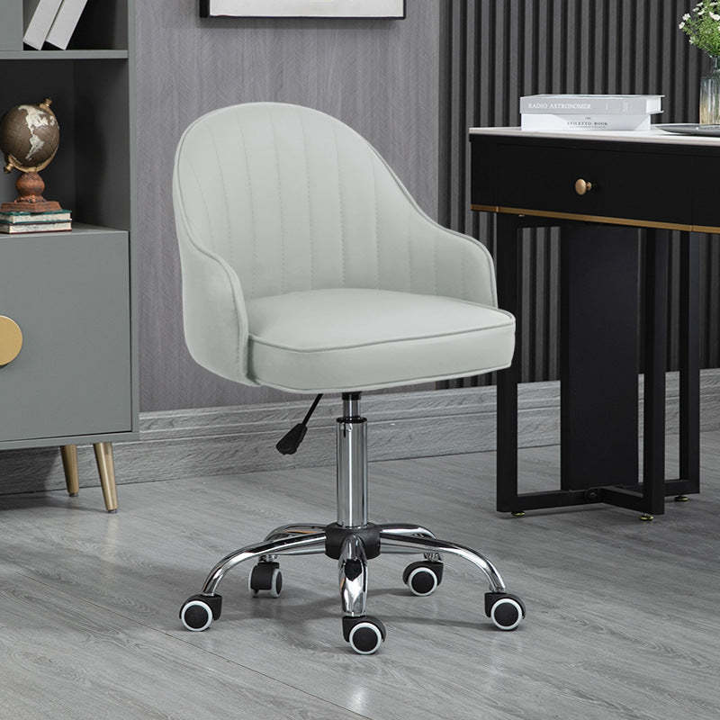 Modern Leather Steel Movable Desk Chair