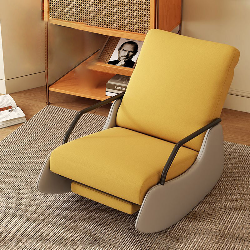 Modern Snowflake Velvet Cat Scratch Leather Recliner — Without Footrest & High Resilience Sponge Version / White & Orange