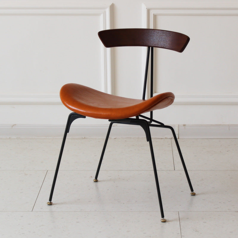 Industrial Ant Arch Wood Leather Dining Chair