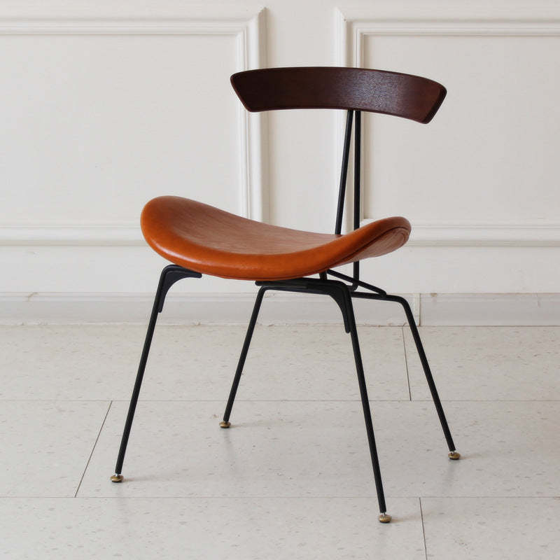 Industrial Ant Arch Wood Leather Dining Chair