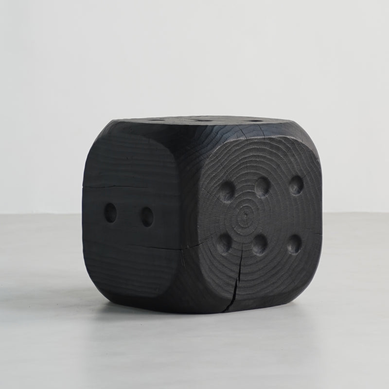 Japanese Wabi-Sabi Wood Geometric End Table — V