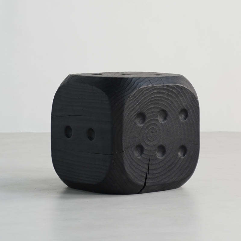 Japanese Wabi-Sabi Wood Geometric End Table — V