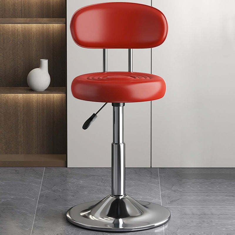 Contemporary Leather Swivel Bar Stool Height Adjustable