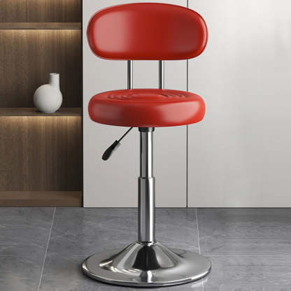 Contemporary Leather Swivel Bar Stool Height Adjustable