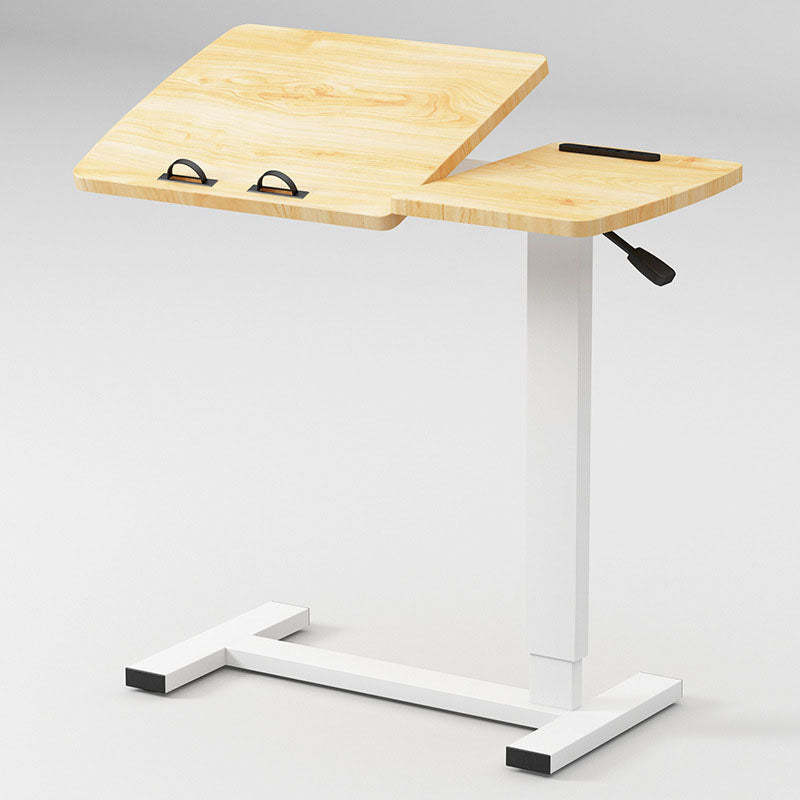 Minimalist Rectangular Wood Metal Foldable End Table — White