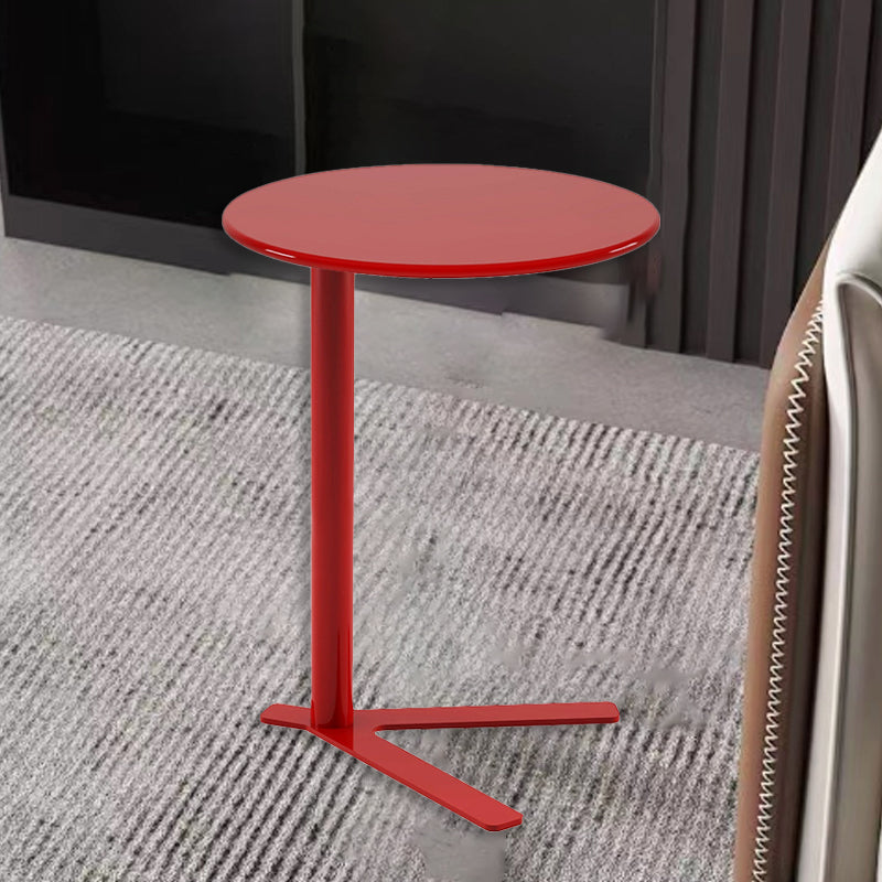 Scandinavian V-Base Iron End Table — Yellow
