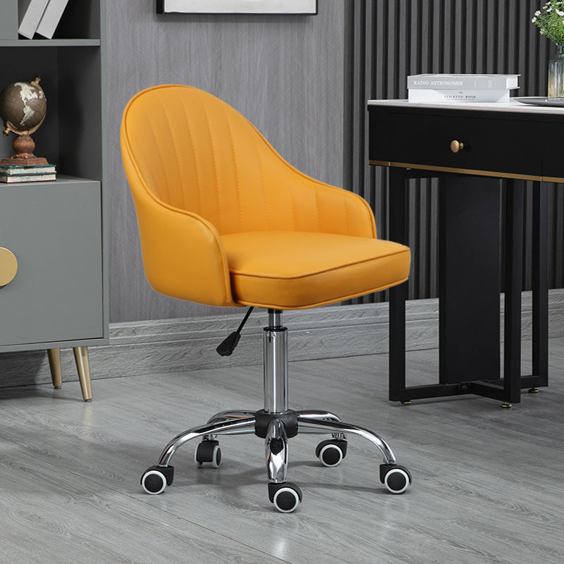 Modern Leather Steel Movable Desk Chair