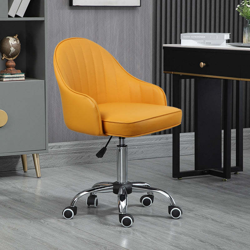 Modern Leather Steel Movable Desk Chair