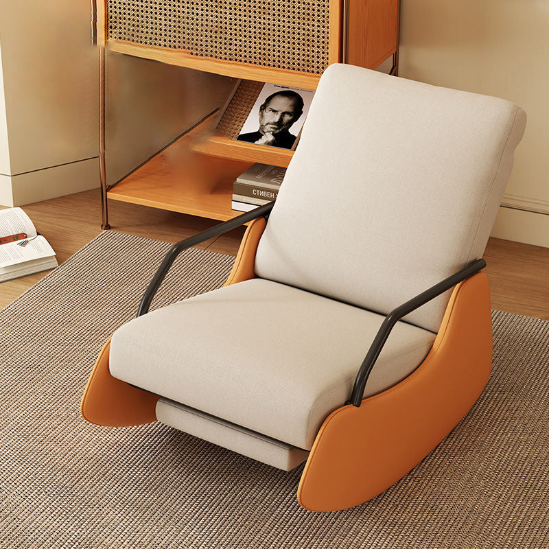 Modern Snowflake Velvet Cat Scratch Leather Recliner — Without Footrest & High Resilience Sponge Version / Mint Green & Orange