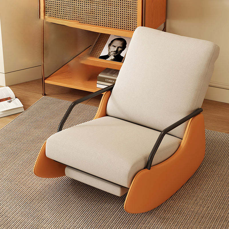 Modern Snowflake Velvet Cat Scratch Leather Recliner — Without Footrest & High Resilience Sponge Version / Mint Green & Orange