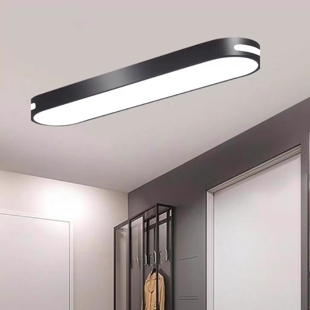 Minimalist Elliptical Strip Iron Flush Mount Light