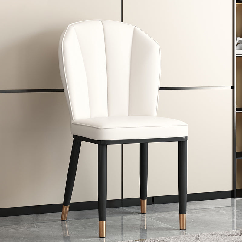 Modern Leather Steel Shell Dining Chair