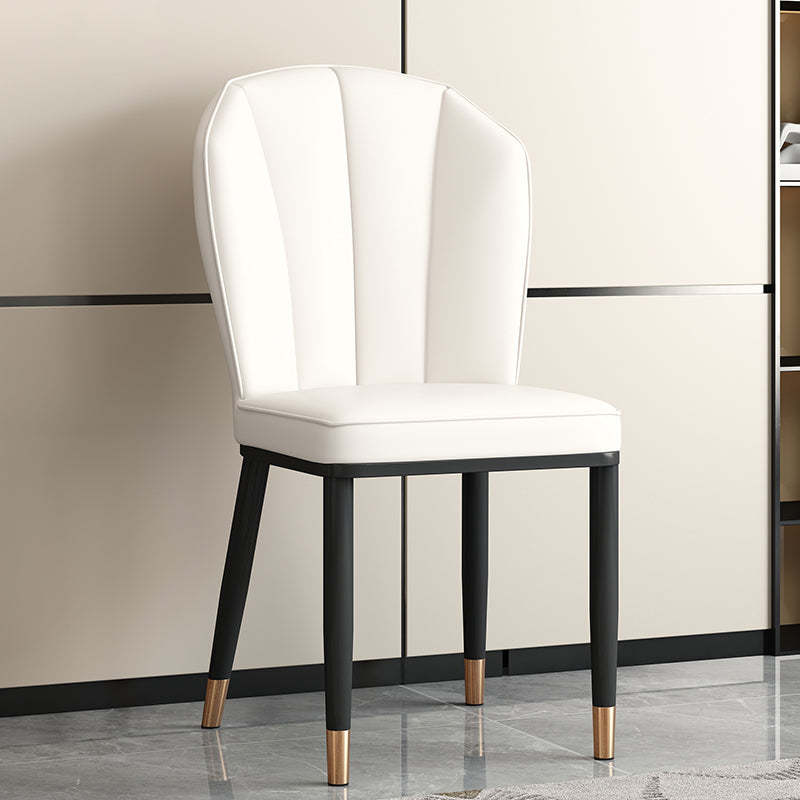 Modern Leather Steel Shell Dining Chair