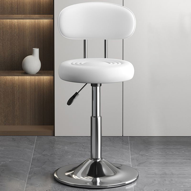 Contemporary Leather Swivel Bar Stool Height Adjustable