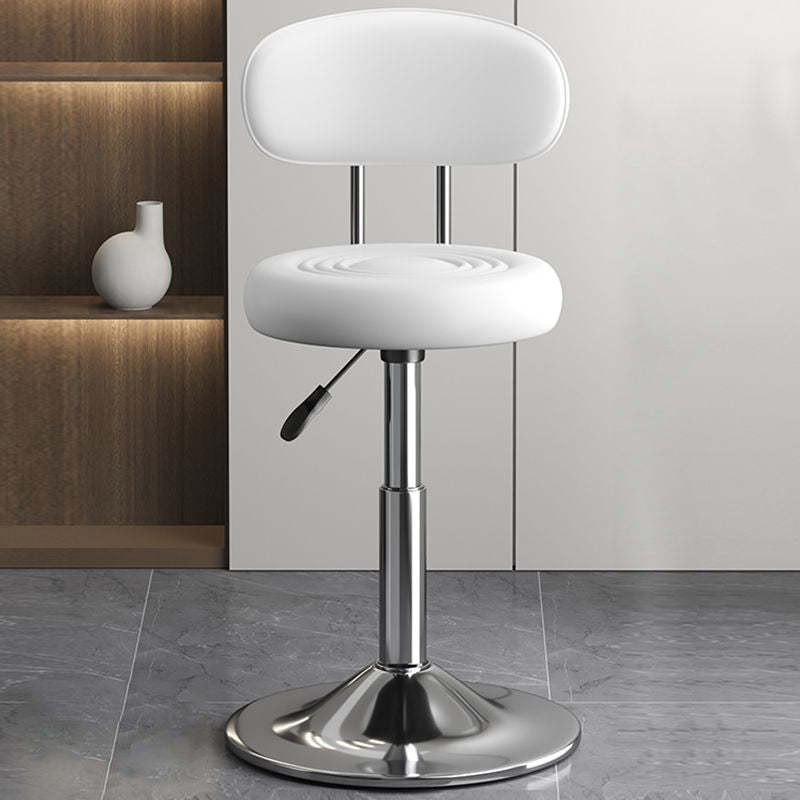 Contemporary Leather Swivel Bar Stool Height Adjustable