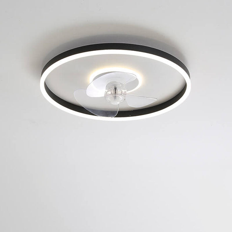 Nordic Minimalist Round LED Flush Mount Fan Light
