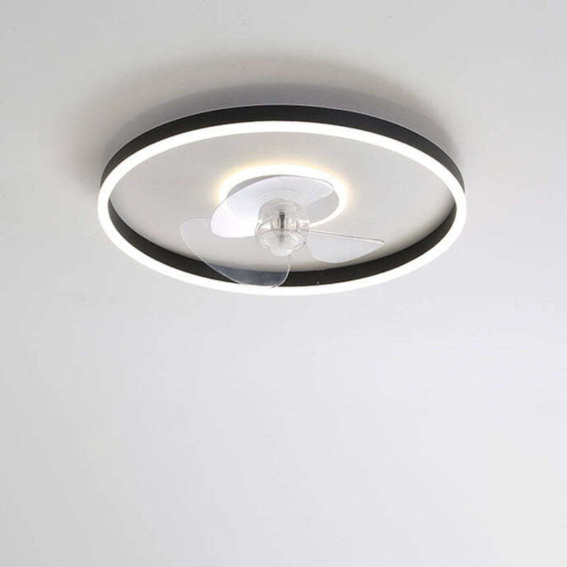 Nordic Minimalist Round LED Flush Mount Fan Light
