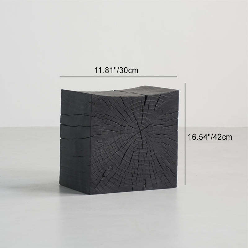 Japanese Wabi-Sabi Wood Geometric End Table