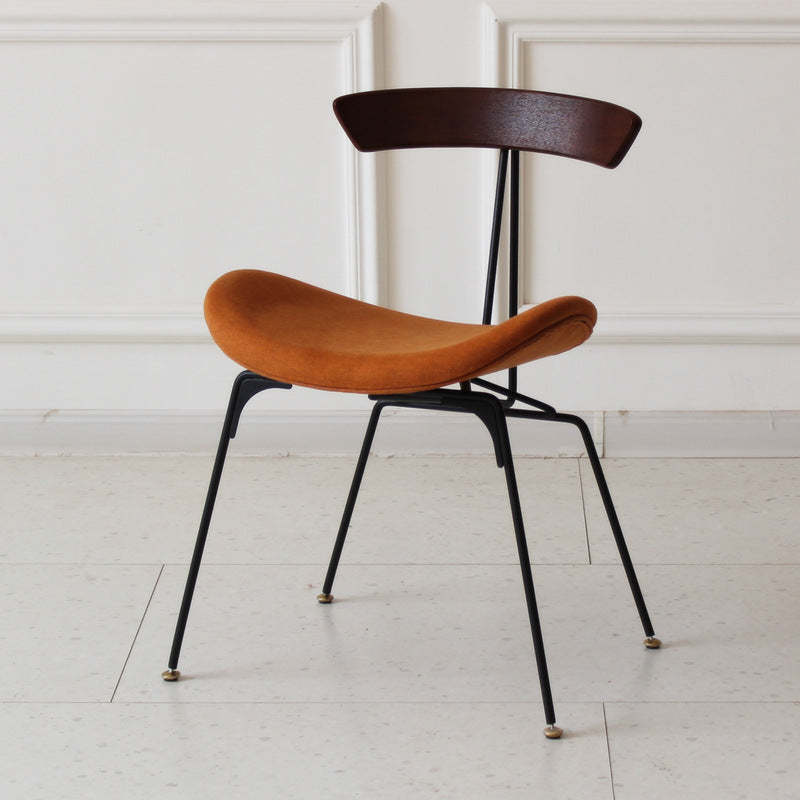 Industrial Ant Arch Wood Leather Dining Chair — Brown - Leather / Light Brown