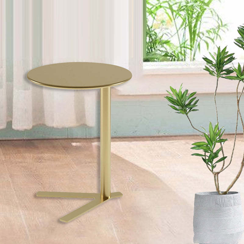 Scandinavian V-Base Iron End Table — Morandi Green