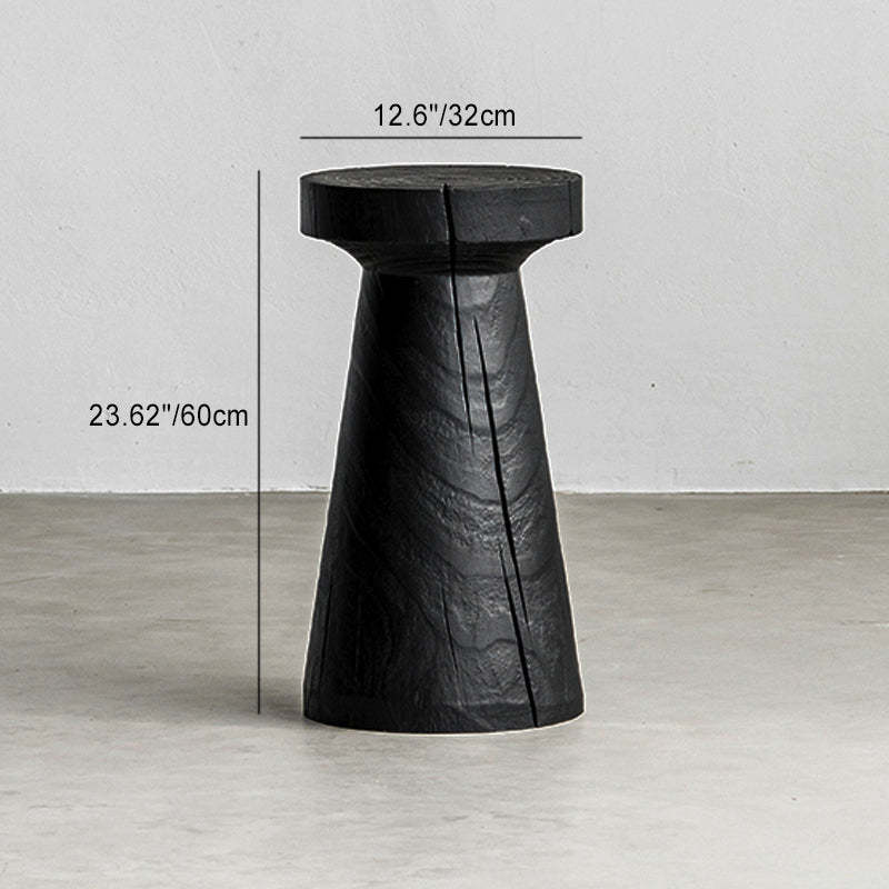 Japanese Wabi-Sabi Wood Geometric End Table