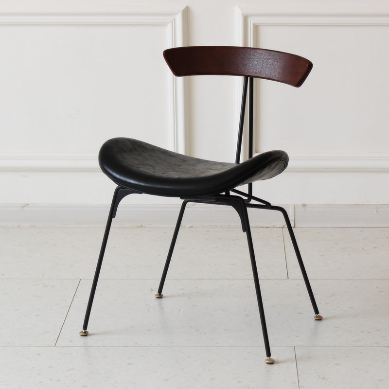 Industrial Ant Arch Wood Leather Dining Chair