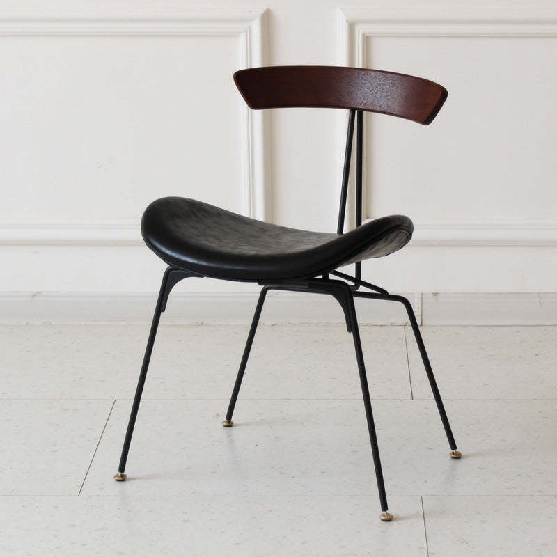 Industrial Ant Arch Wood Leather Dining Chair