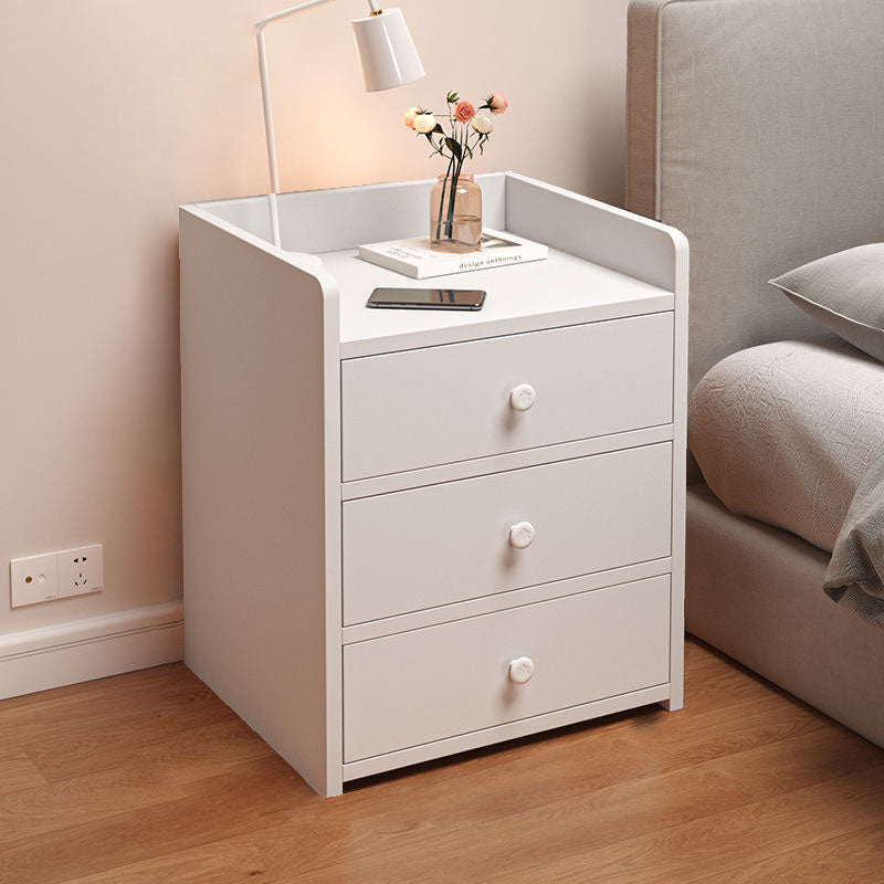 Minimalist Rectangular 1/2/3-Drawer Nightstand — F - 3 Drawer & Lockable - Morandi Gray