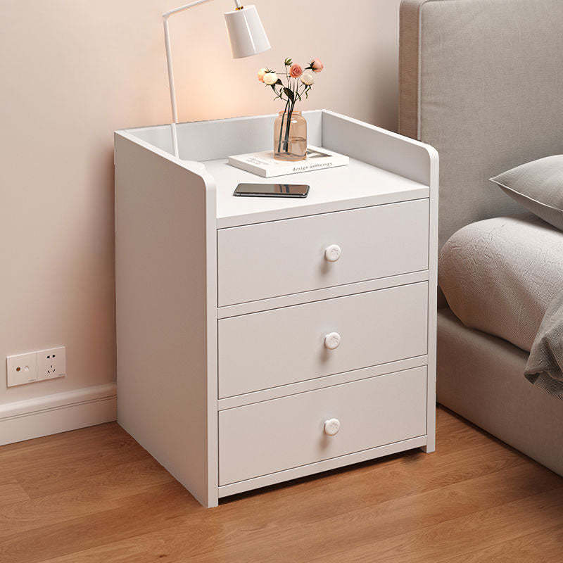 Minimalist Rectangular 1/2/3-Drawer Nightstand — F - 3 Drawer & Lockable - Morandi Gray