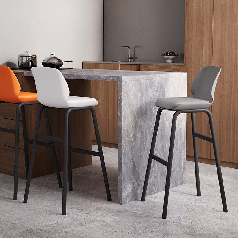 Nordic Square Leather Iron Plastic Bar Stool