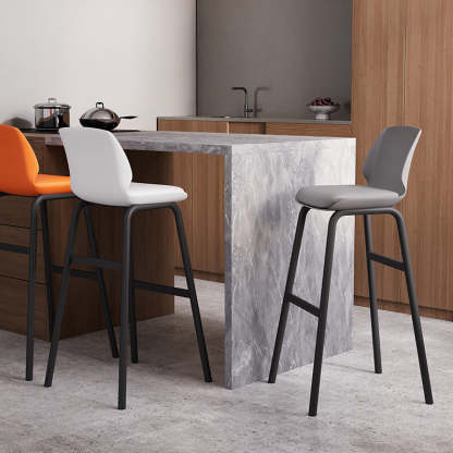 Nordic Square Leather Iron Plastic Bar Stool