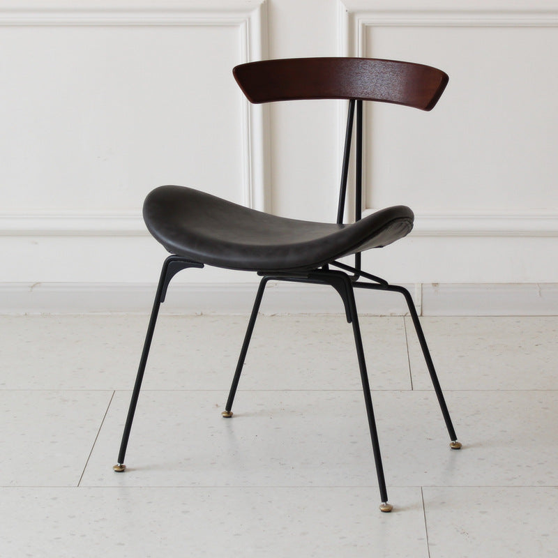 Industrial Ant Arch Wood Leather Dining Chair