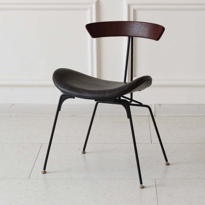 Industrial Ant Arch Wood Leather Dining Chair