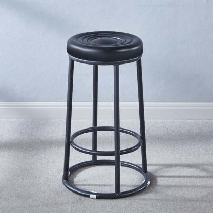 Modern Leather Steel Cotton Round Bar Stool