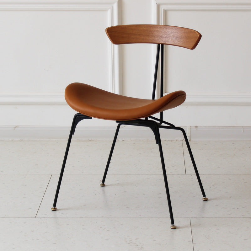 Industrial Ant Arch Wood Leather Dining Chair