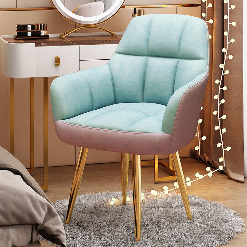 Modern Velvet Tapered-Leg Vanity Stool
