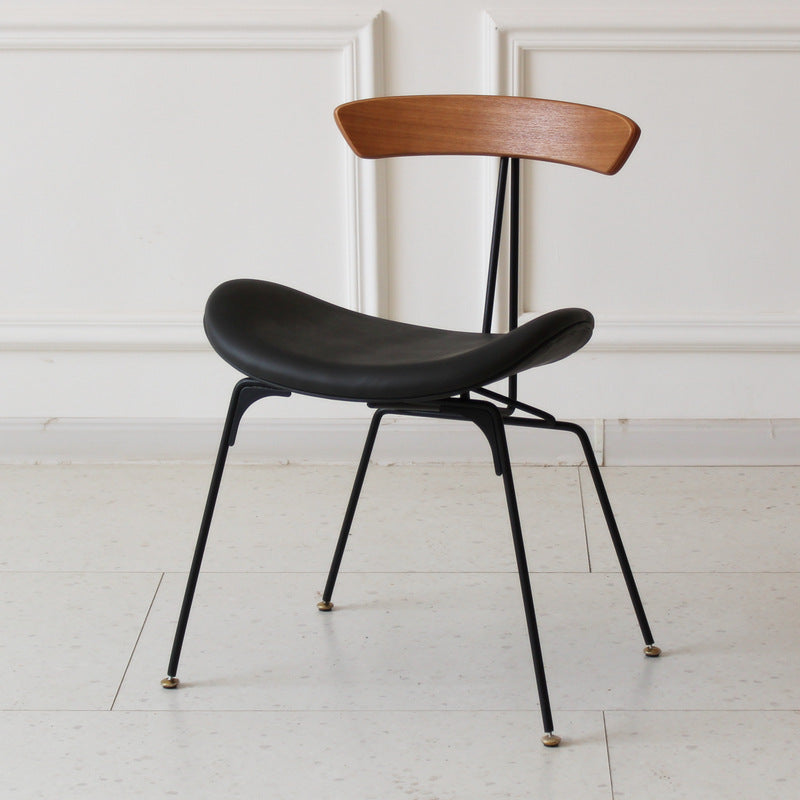Industrial Ant Arch Wood Leather Dining Chair