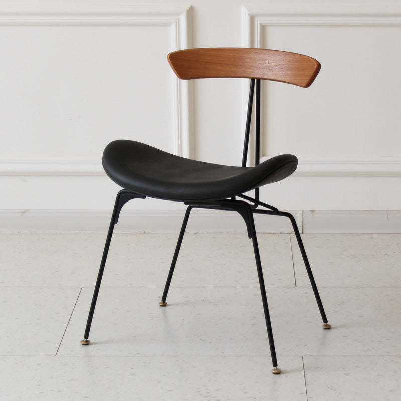 Industrial Ant Arch Wood Leather Dining Chair