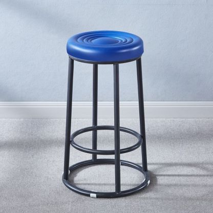 Modern Leather Steel Cotton Round Bar Stool