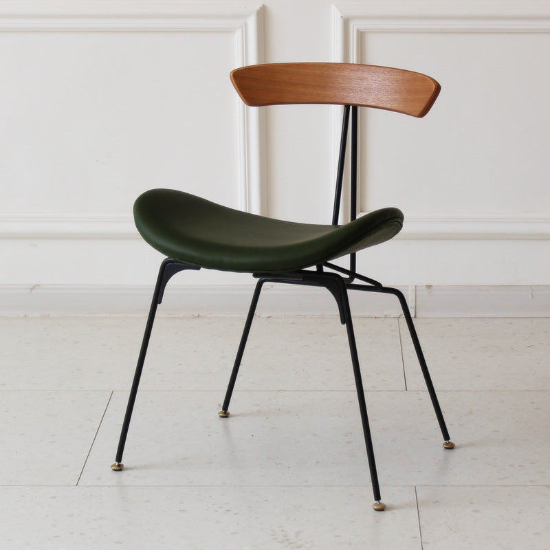 Industrial Ant Arch Wood Leather Dining Chair