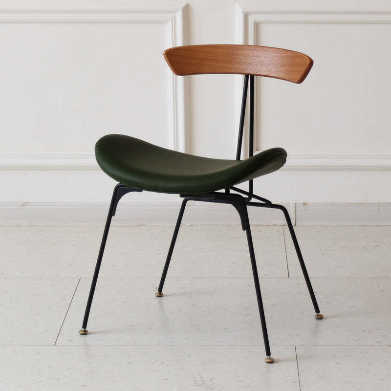 Industrial Ant Arch Wood Leather Dining Chair