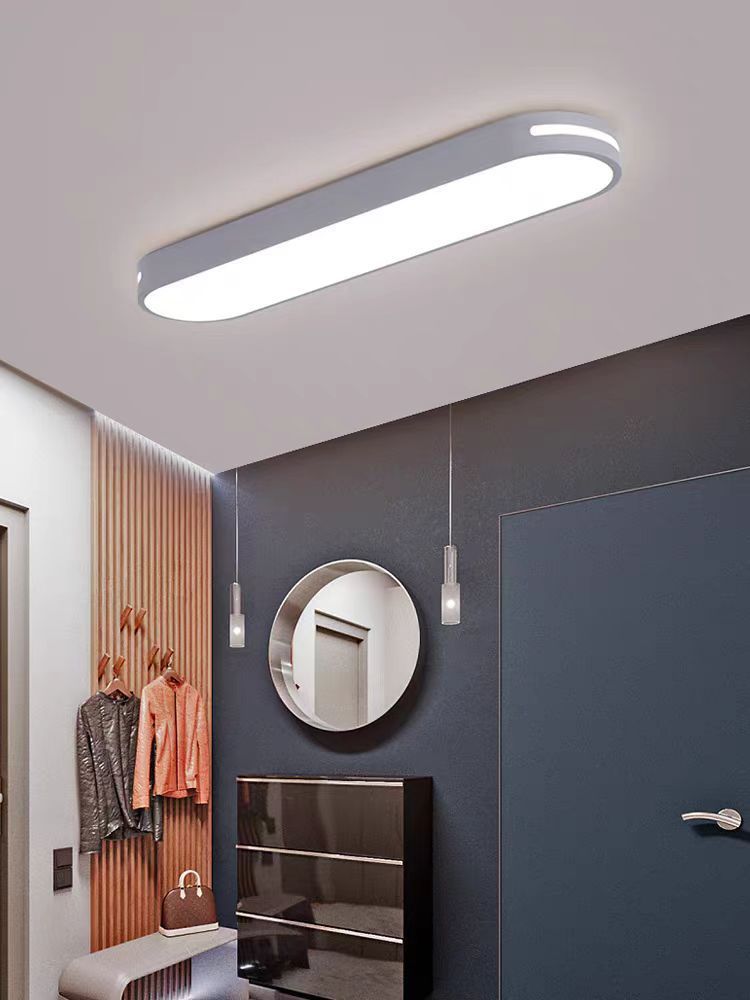 Minimalist Elliptical Strip Iron Flush Mount Light