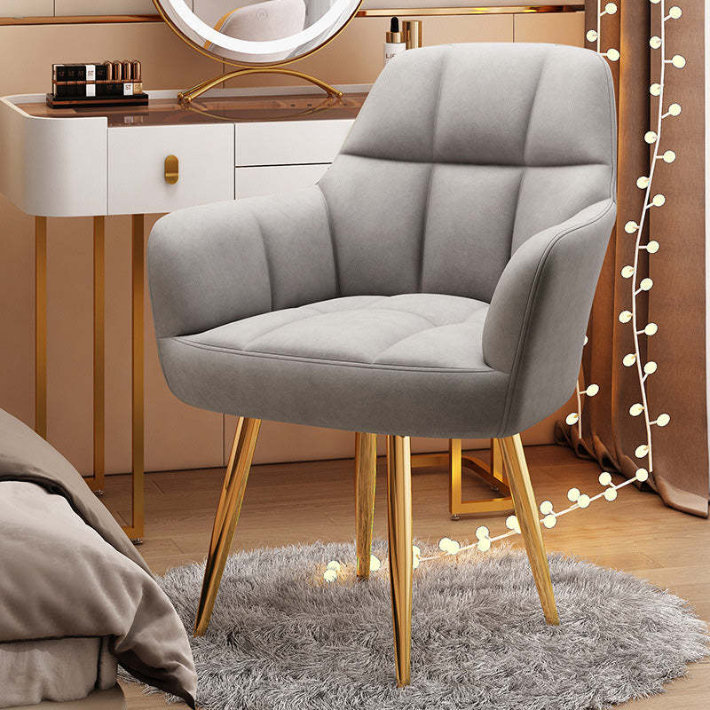 Modern Velvet Tapered-Leg Vanity Stool